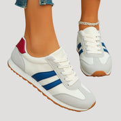 Zapatillas retro para correr con cordones y detalle de rayas 3