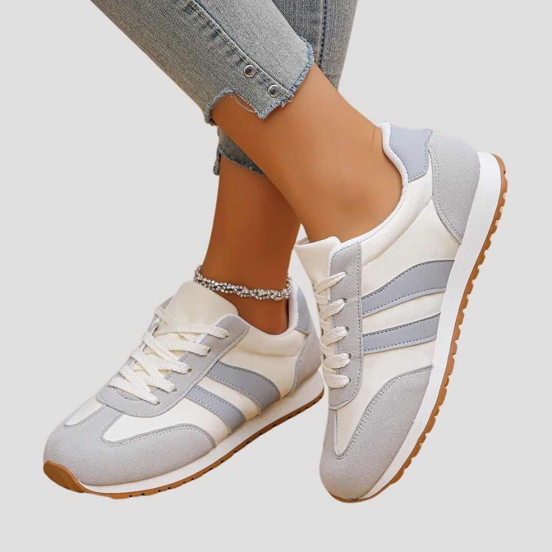 Zapatillas retro para correr con cordones y detalle de rayas 6