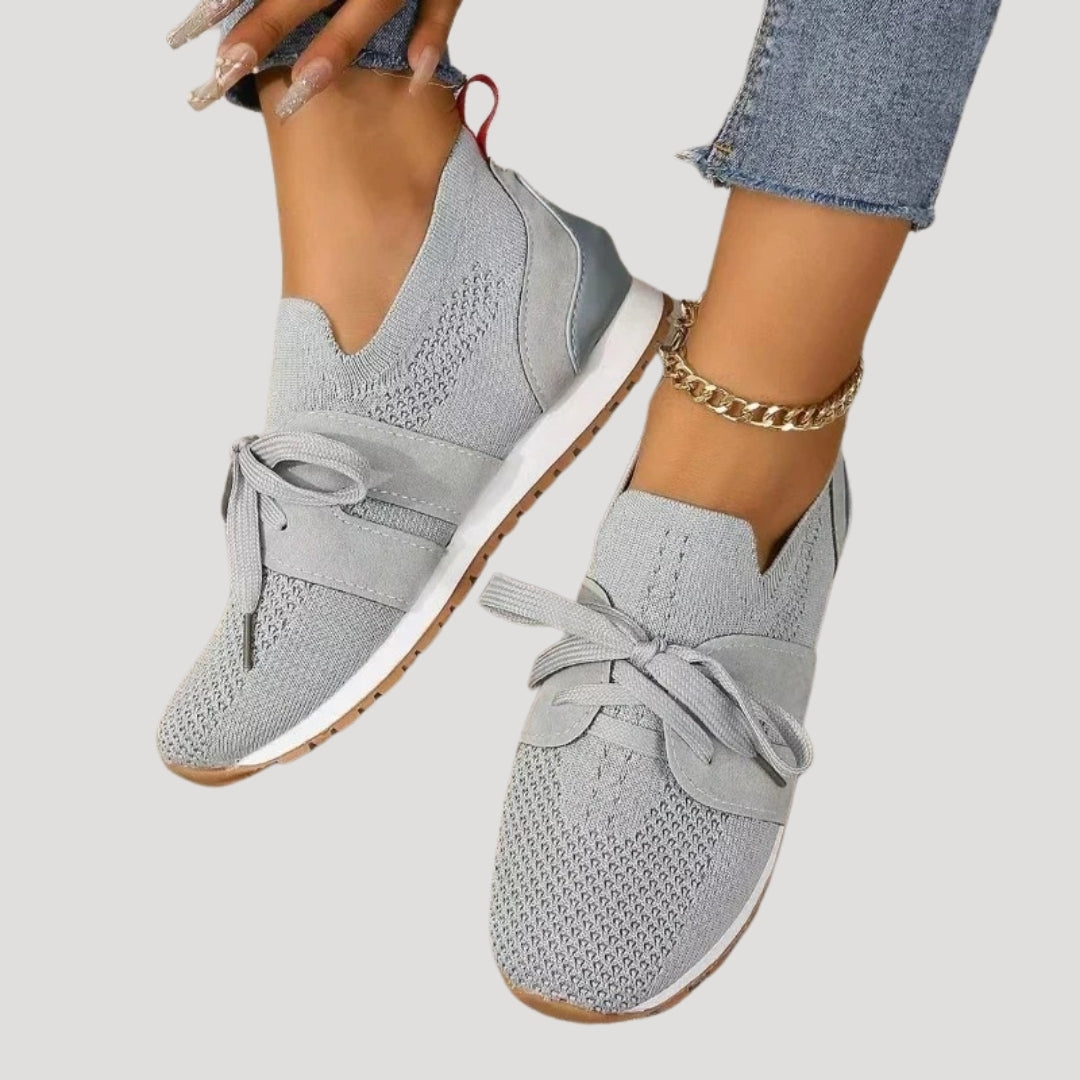 Zapatillas sin cordones – Malla de punto y detalle de lazo – Casual Chic 0
