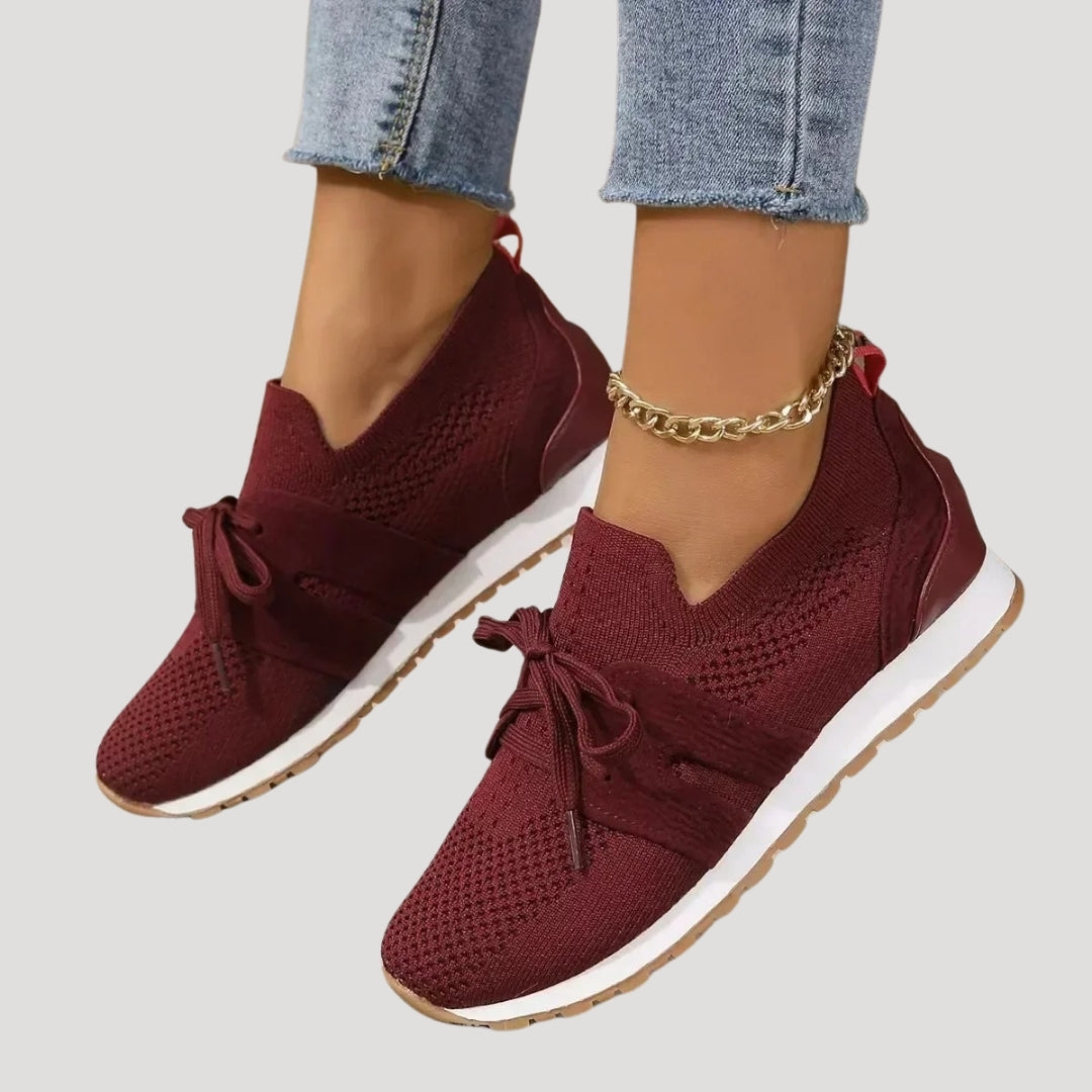 Zapatillas sin cordones – Malla de punto y detalle de lazo – Casual Chic 2