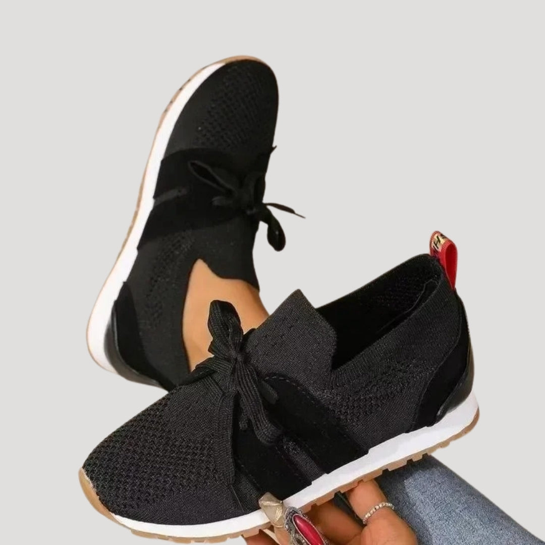 Zapatillas sin cordones – Malla de punto y detalle de lazo – Casual Chic 4