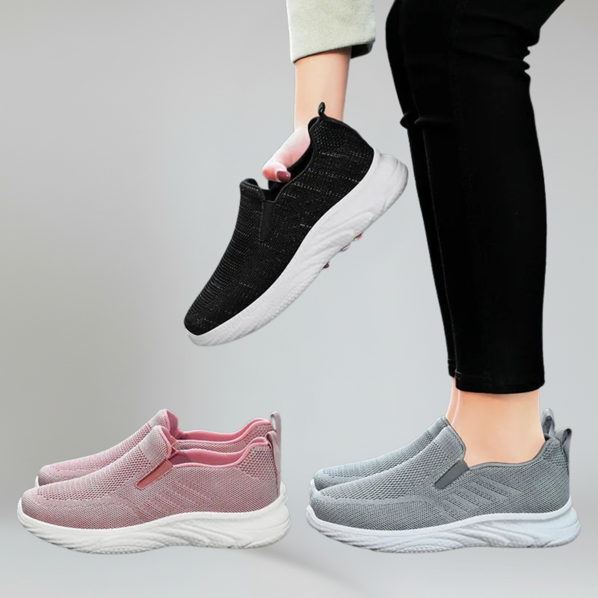 Zapatos para caminar Mocasines ligeros sin cordones